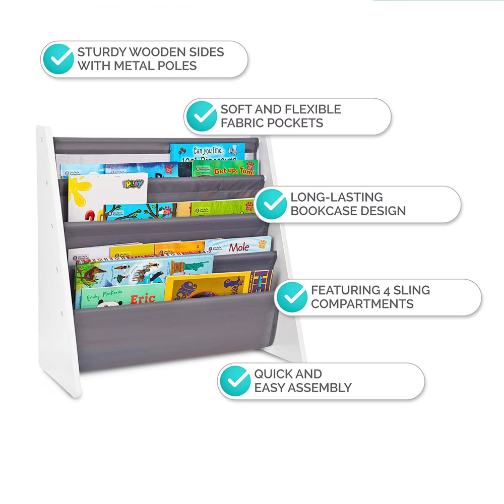 Organizator copii Ginger Home WhiteGrey, 62.7x28x60cm - imagine 2