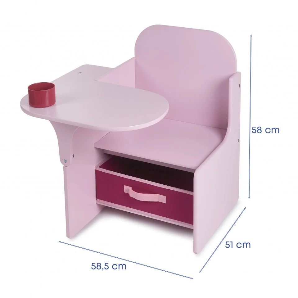 Set Masuta Scaun 3in1 Suporto - Roz Copii 3-6 Ani - imagine 4