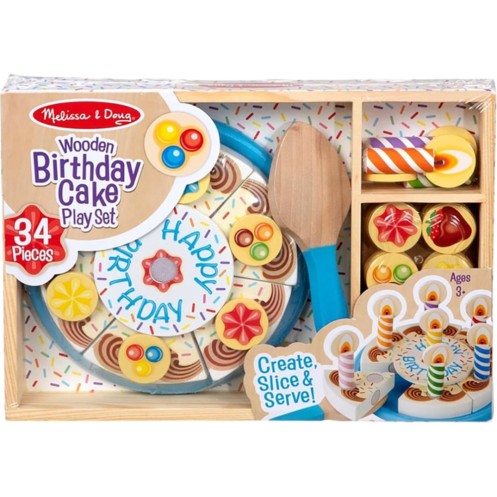 Set Tort Aniversar Lemn Melissa & Doug - 34 Piese