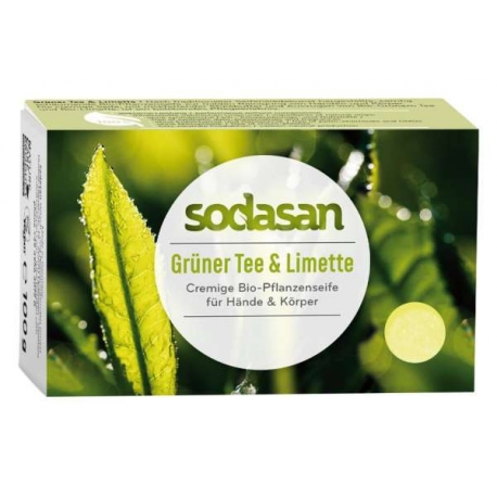 Săpun Crema Bio Ceai Verde & Lime Sodasan, 100g