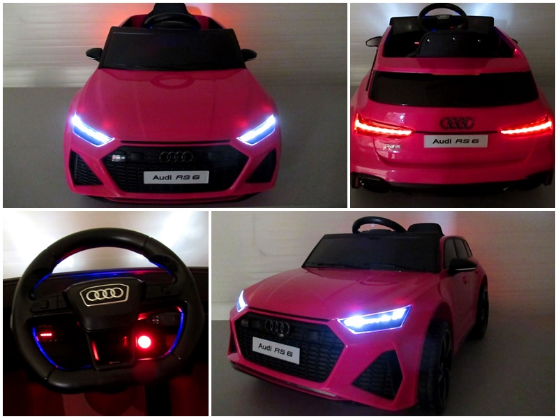Mașinuță Electrică Audi RS6 12V Roz - Autokids - imagine 6