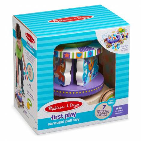 Jucărie de tras Carusel Melissa & Doug, 18 luni+ - imagine 7