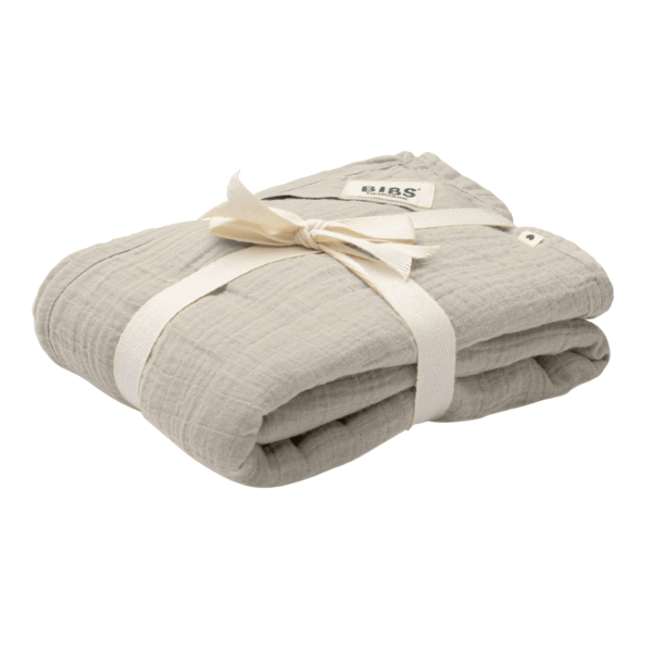 Bibs Swaddle Muselina 120x120 cm, Sand, Bumbac Organic - imagine 4