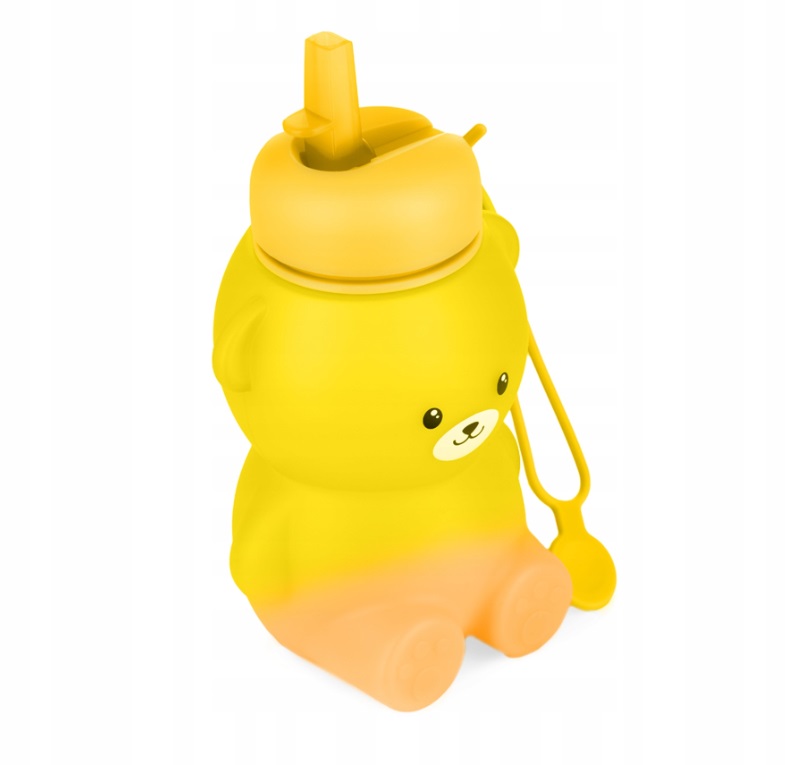 Sticlă Silicon Kidnort cu Pai Retractabil 600ml - imagine 5