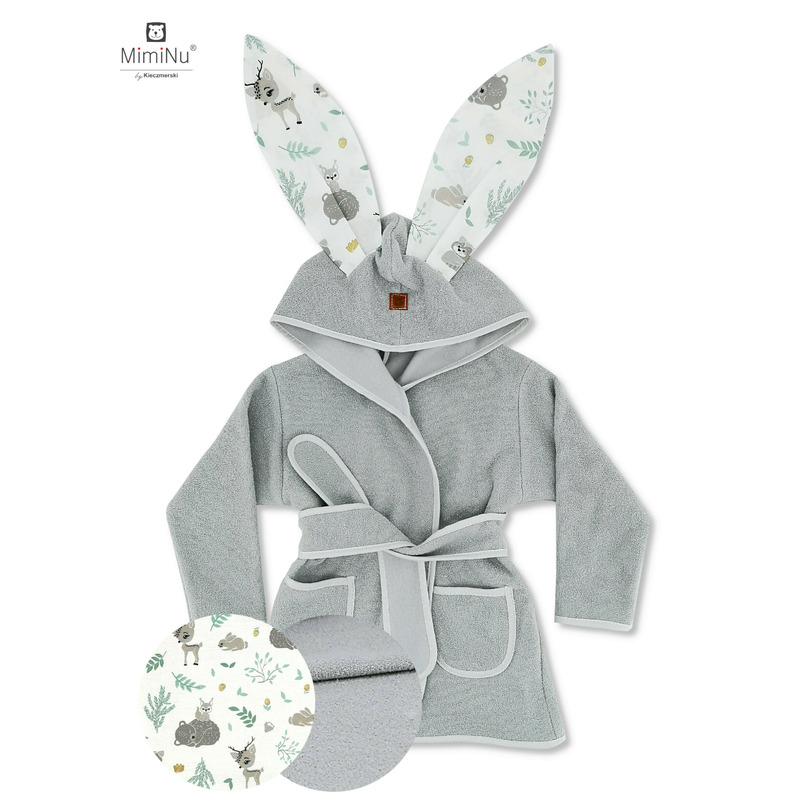 Halat Baie MimiNu Bumbac Forest Friends Mint - imagine 2