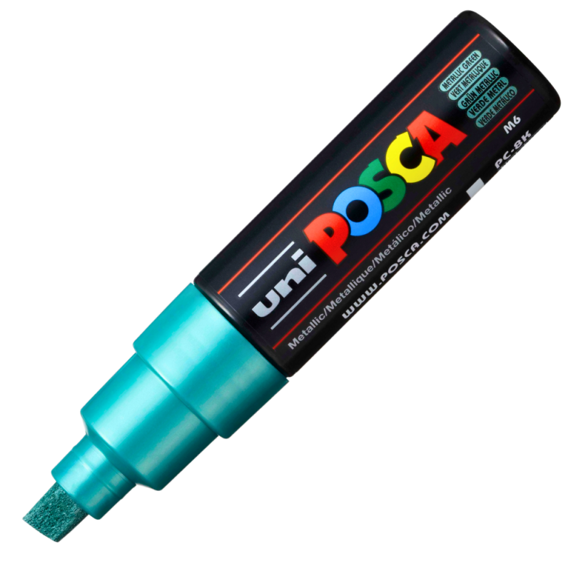 Marker Posca PC-8K Verde Metalizat, Vârf 8mm