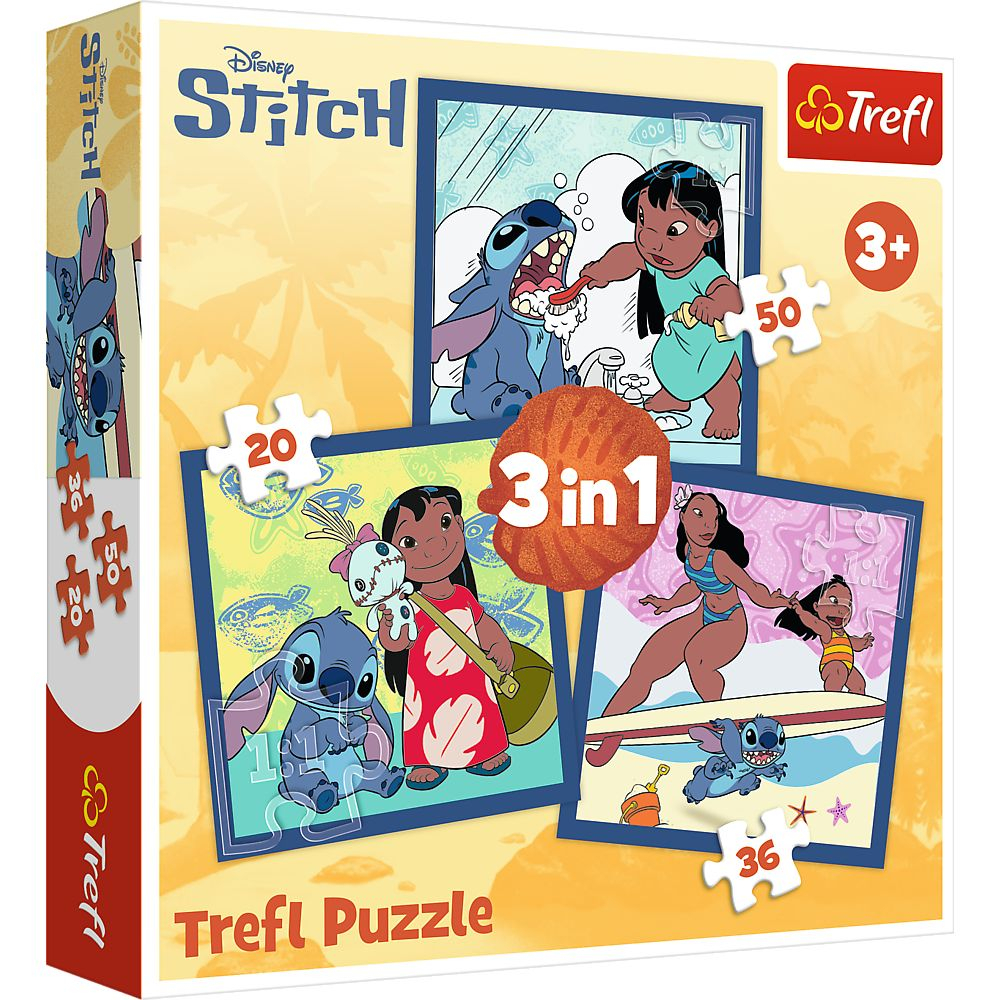 Puzzle 3-in-1 Disney Stitch Trefl | Distractiv