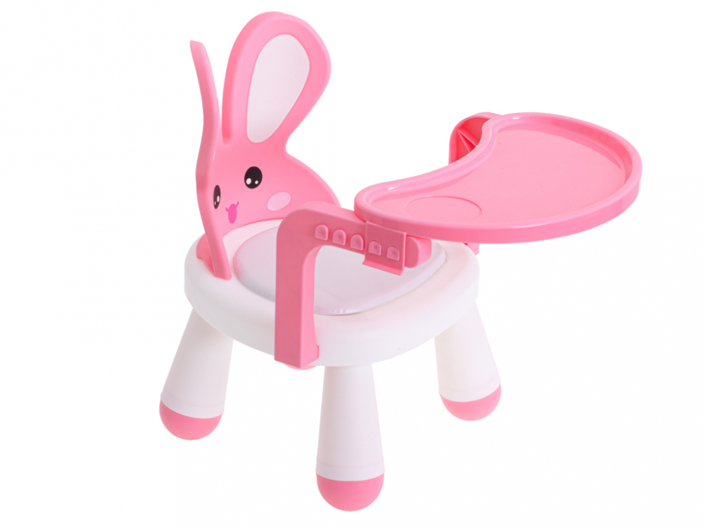 Scaun de masa Ikonka Little Bunny 2in1 Roz - imagine 8