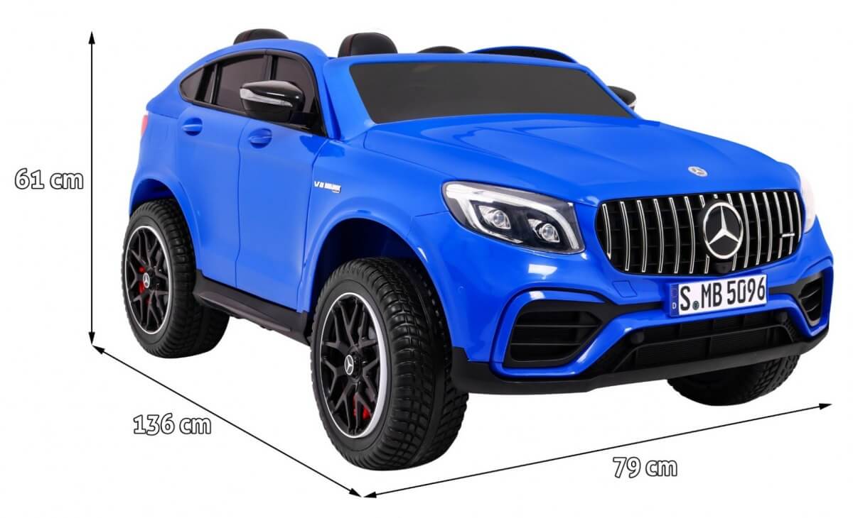 Masinuta electrica pentru copii cu 2 locuri Mercedes AMG GLC 63s 4x4 cu ecran LCD (XMX608) Albastru - Autokids.ro - imagine 2