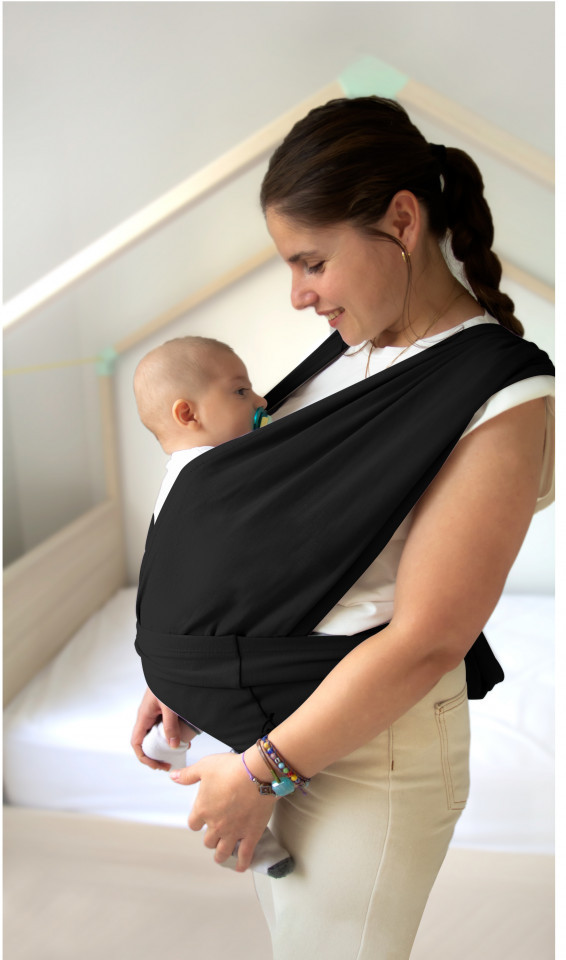 BabyJem Wrap Elastic Negru | Purtare Confortabilă