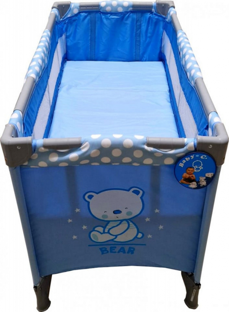 Patut Baby Care PRO pliant 2 niveluri - albastru - imagine 2