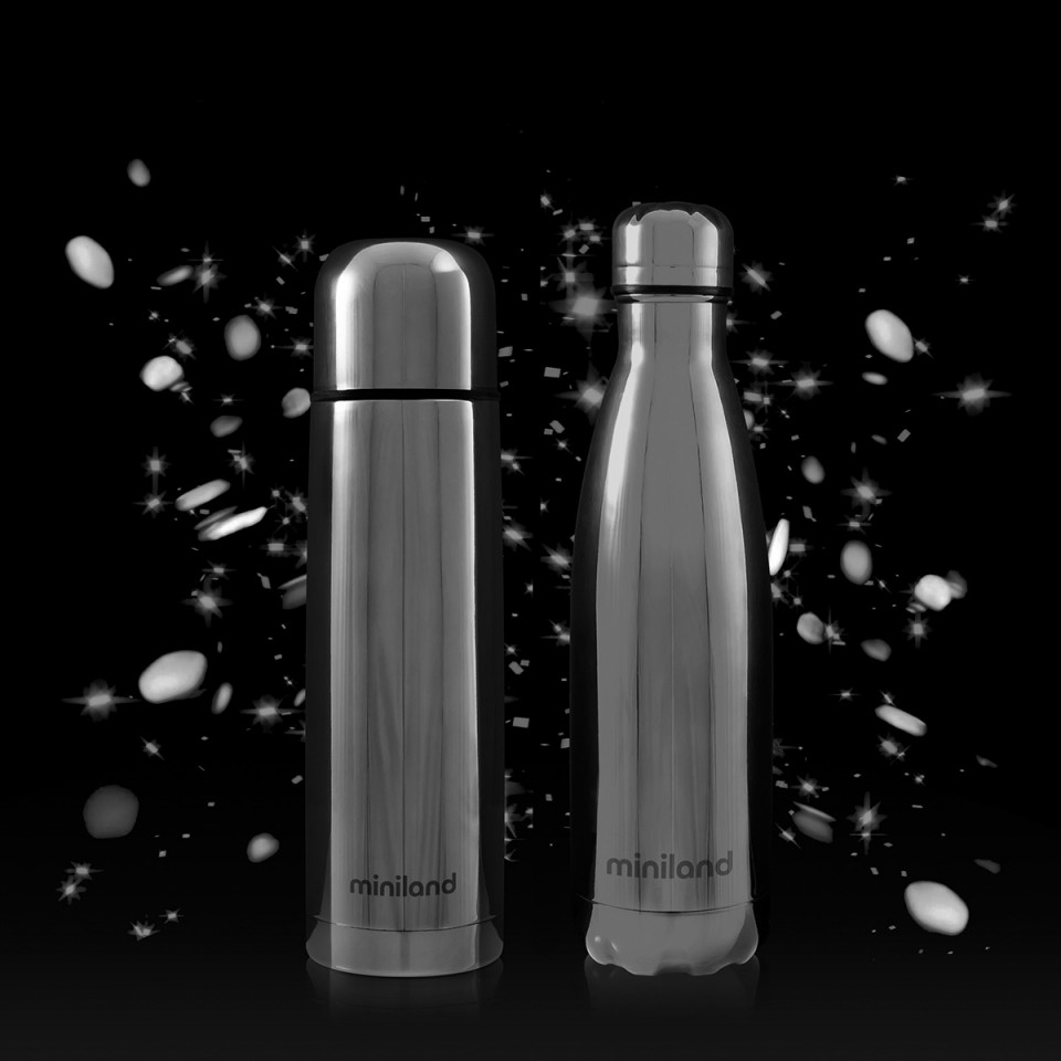 Set 2 termosuri MybabyMe 500ml, Silver, Miniland