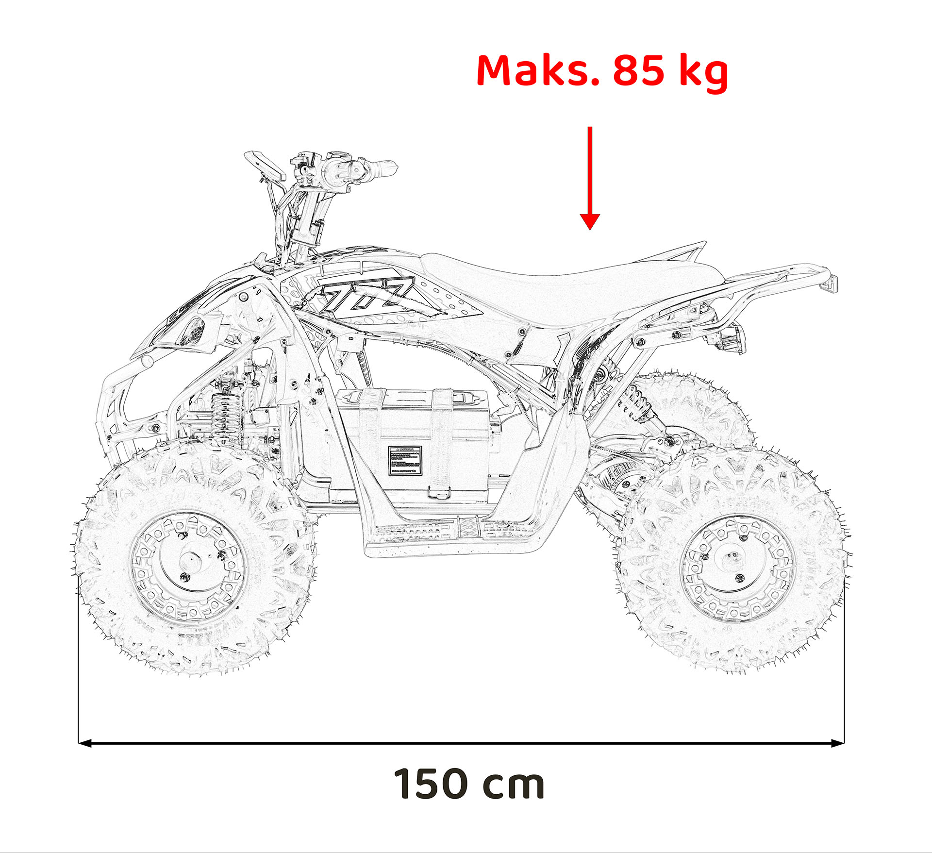 ATV Electric 48V 800W Desert Storm Portocaliu Autokids - imagine 6