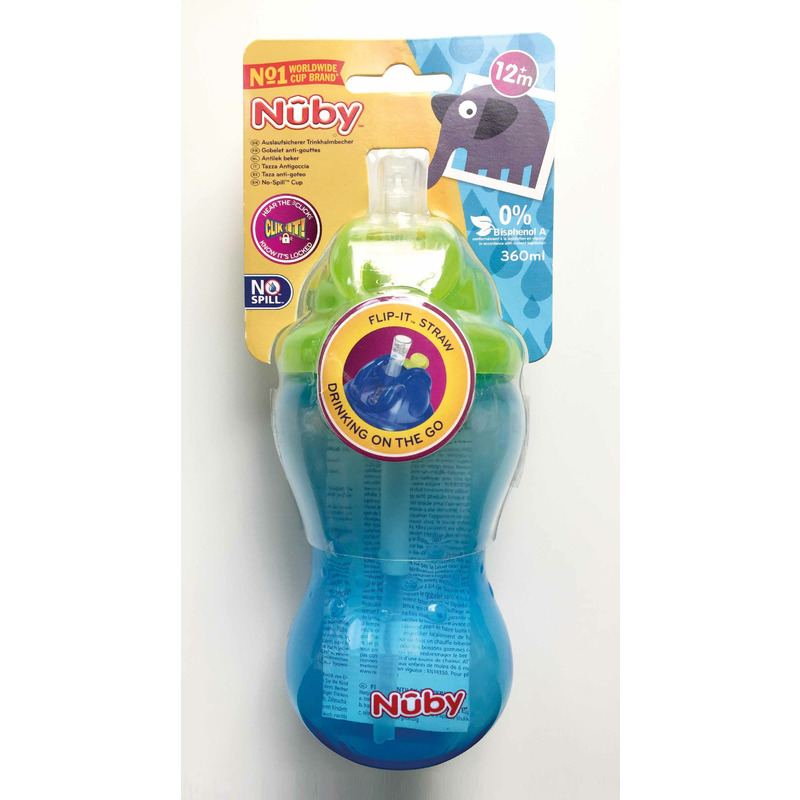 Cana Nuby 360ml Anti-picurare 12m+ Albastru
