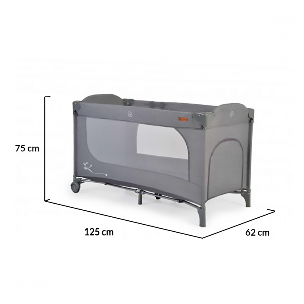 Patut pliabil Cangaroo SkyGlow Grey cu 1 nivel - imagine 8