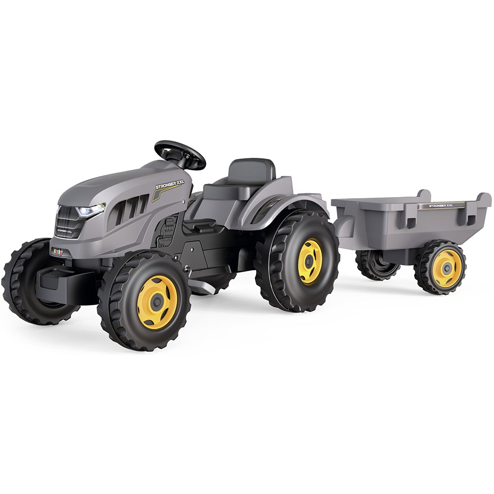 Tractor Smoby Stronger XXL cu Remorcă Gri - imagine 2