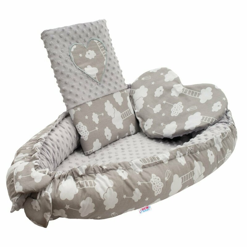 Set Baby Nest Minky Heart New Baby