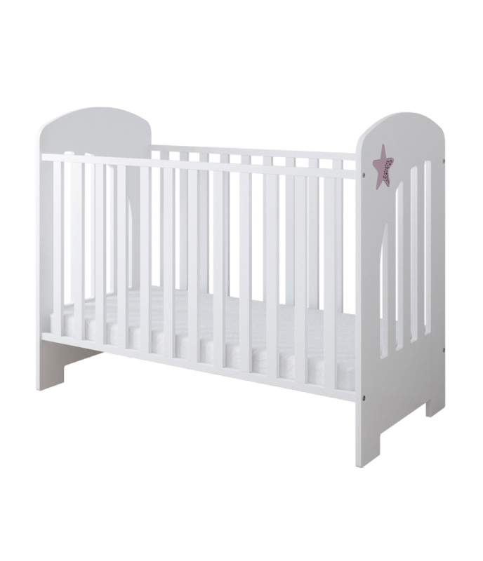 Patut Little Star Pink cu Saltea Nichiduta