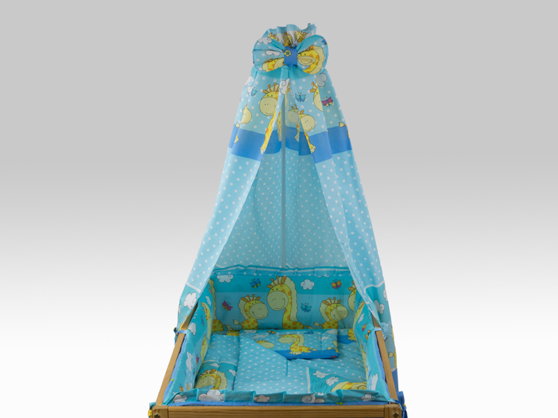 Lenjerie MyKids Happy Giraffe 5 piese, Albastru - imagine 2
