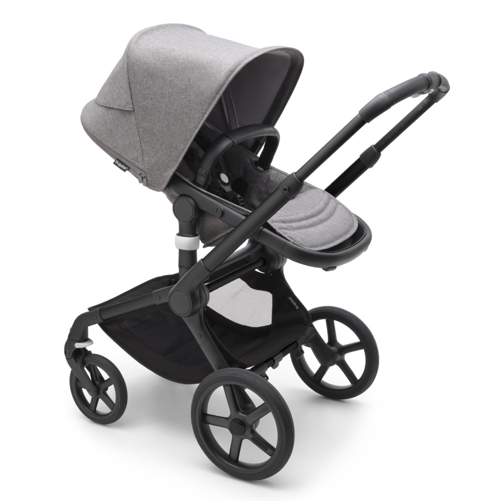 Carucior 2 in 1 Bugaboo Fox 5 Black Grey Melange - imagine 3
