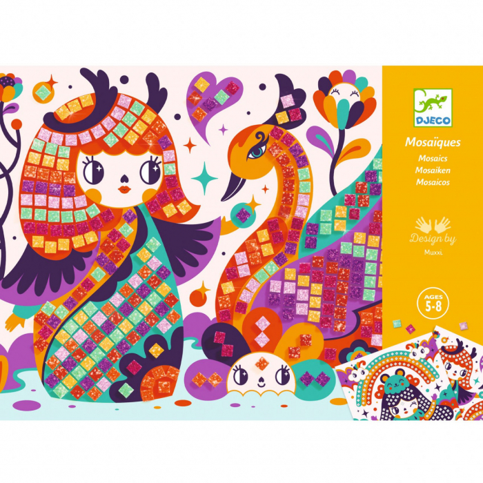 Mozaic Djeco Kokeshis | Set Creativ Papuși Japoneze