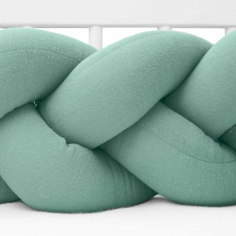 Bumper impletit New Baby, Protectie Patut 210 cm, Green