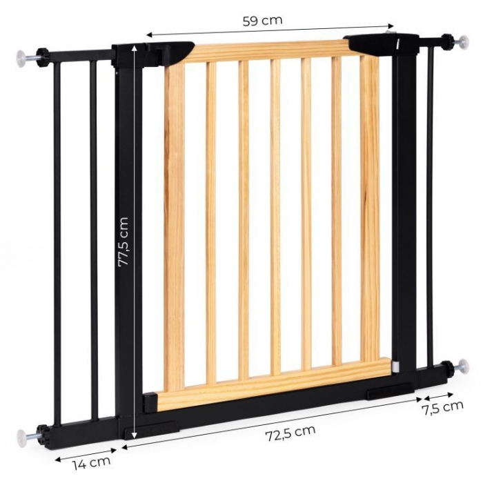 Poarta Siguranță Ecotoys 74-100 cm Lemn Metal - imagine 8