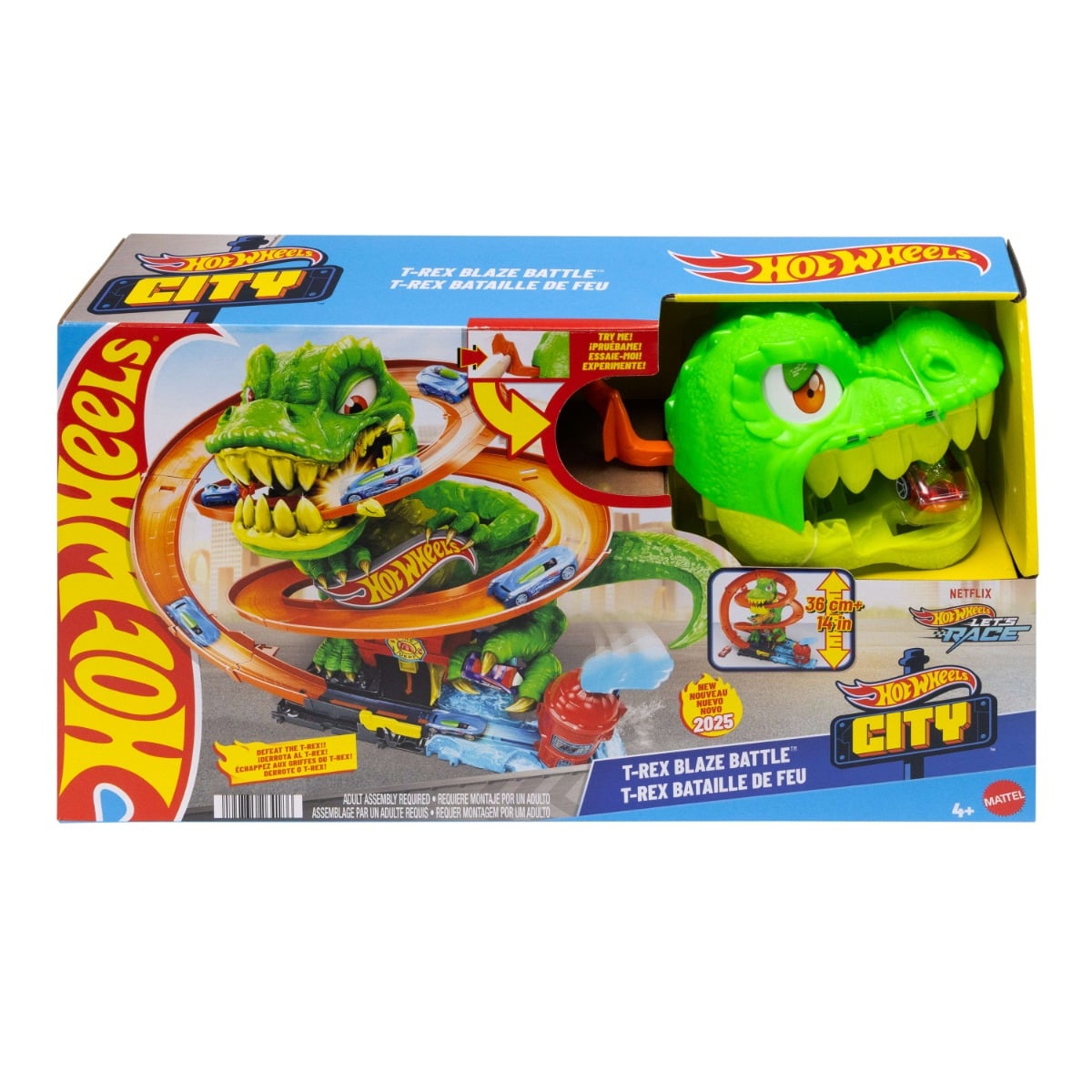 Set Hot Wheels T-Rex Blaze Battle cu Masina