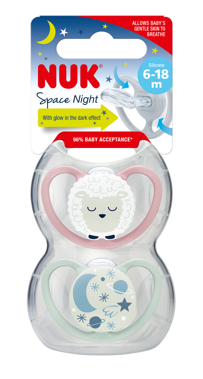 Suzete Nuk Space Night Nocturne - Set 2 Buc