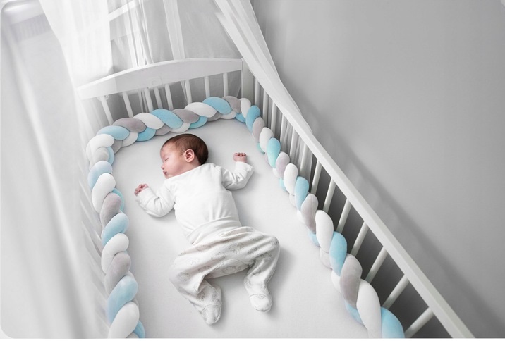 Protecție Patut Antialergică Ricokids Albastru-Gri - imagine 5