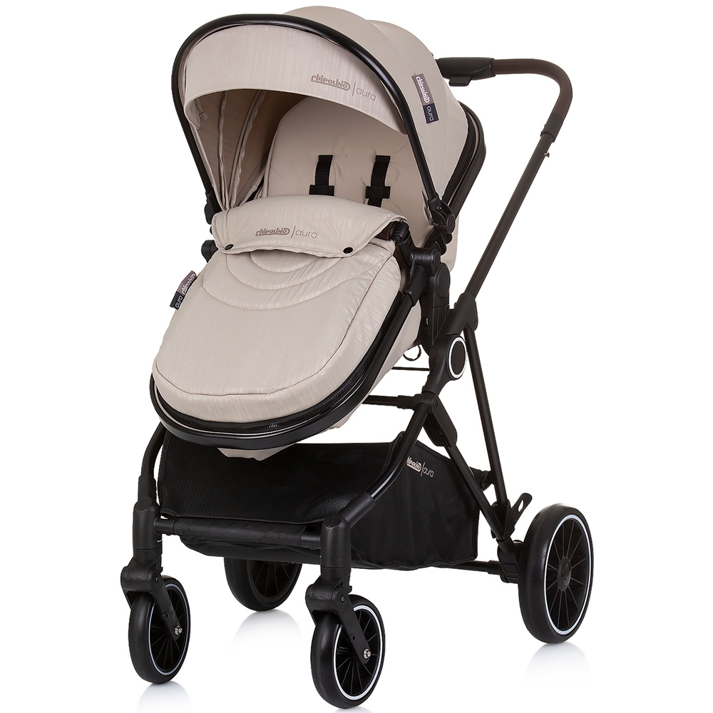 Carucior Chipolino Aura 2 in 1, Macadamia, Reversibil - imagine 2
