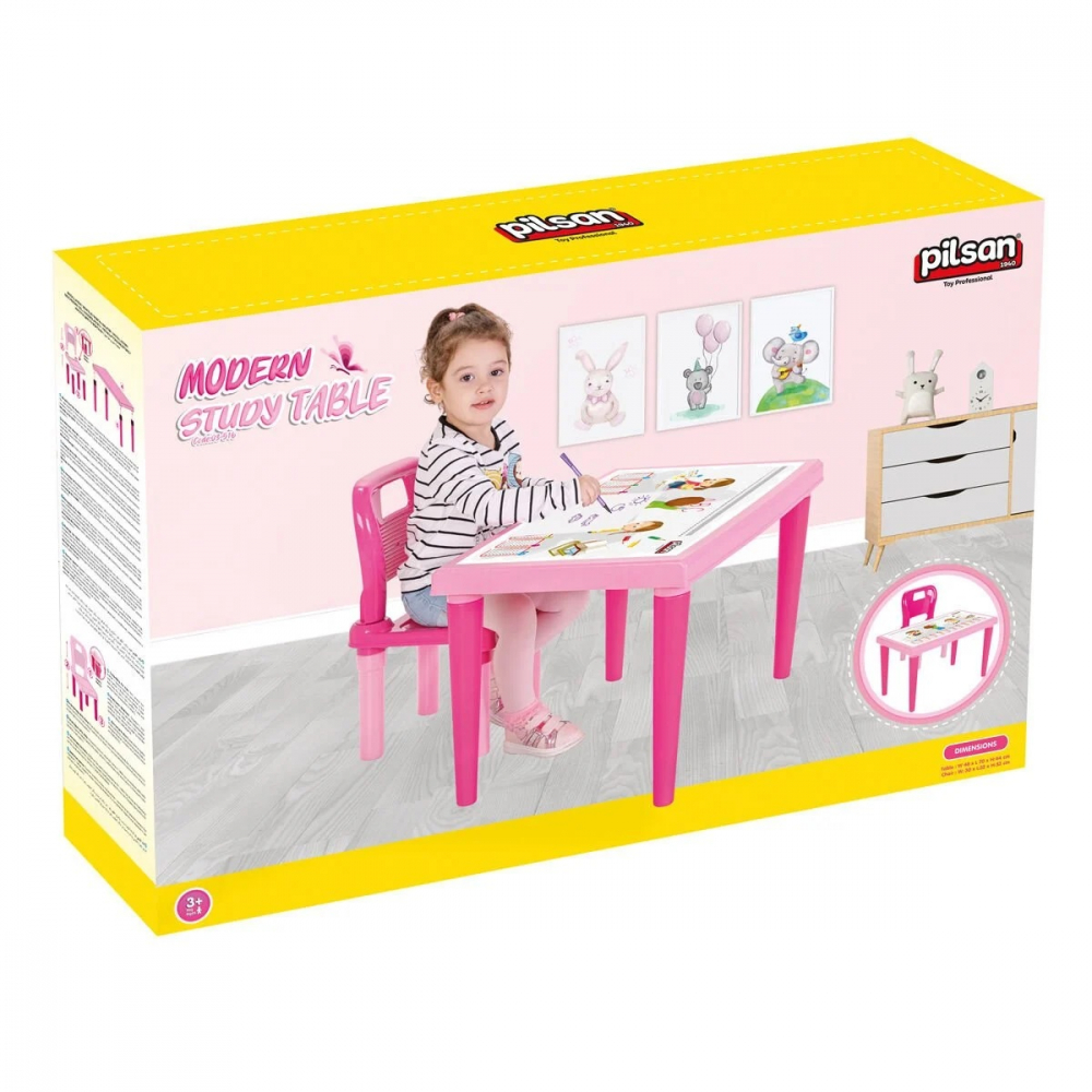 Set Masuta si Scaun Pilsan Modern Study Roz - imagine 2