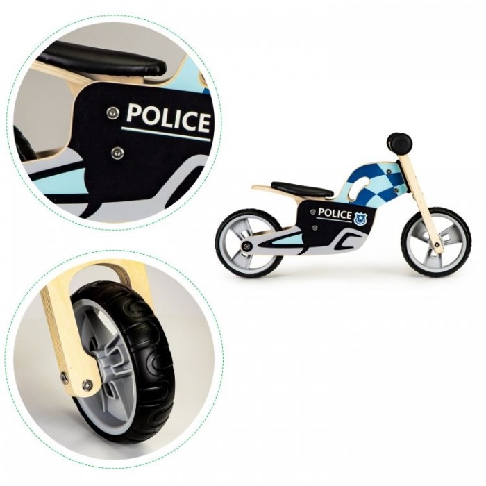 Bicicleta Politie Ecotoys Fara Pedale, Reglabila - imagine 6