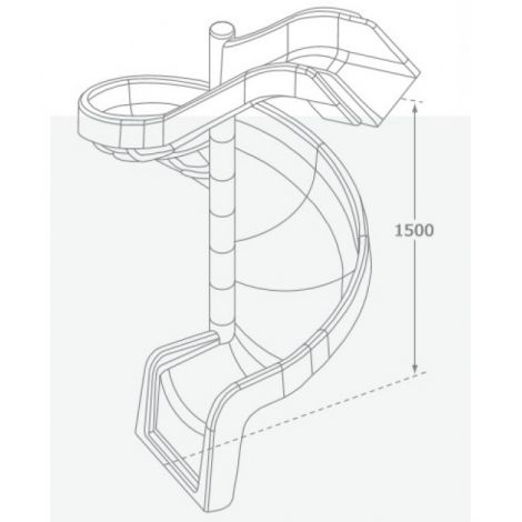 Tobogan spiralat KBT, 1.5 m, HDPE rezistent - imagine 3