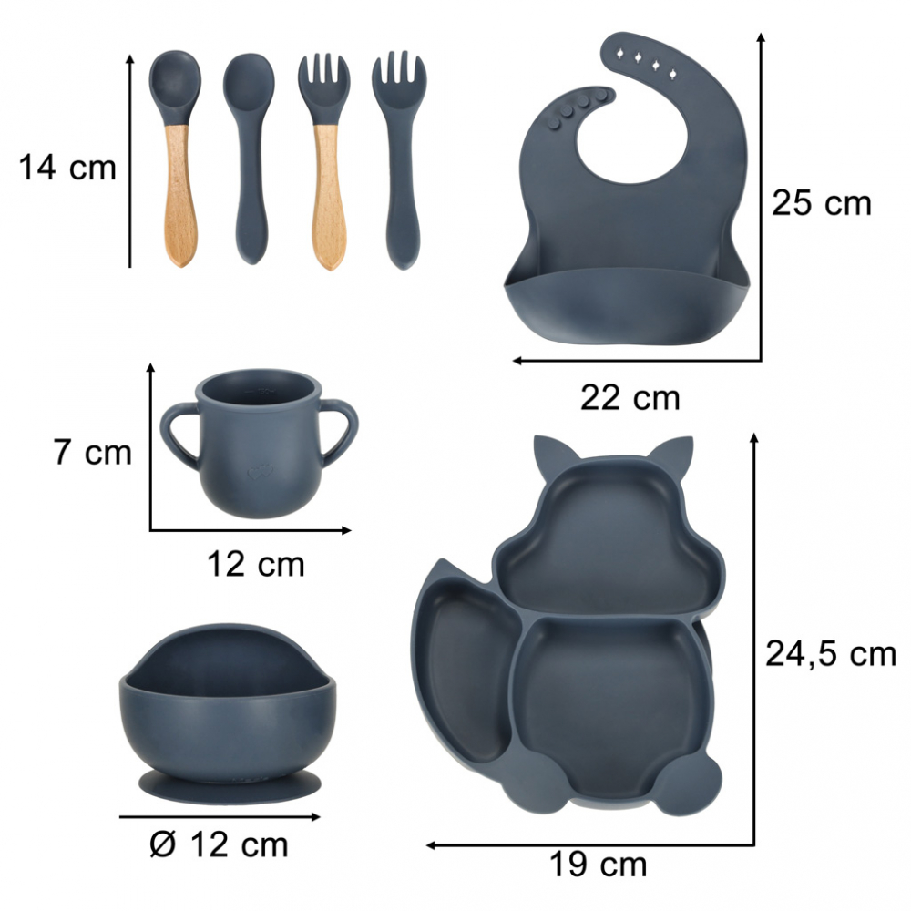 Set Diversificare 9 piese Ikonka Silicon Dark Blue - imagine 9