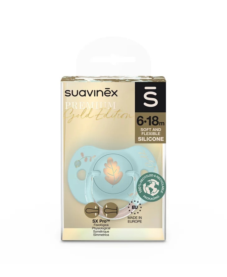 Suzeta Suavinex SX Pro 6-18 luni, Albastru Gold - imagine 2