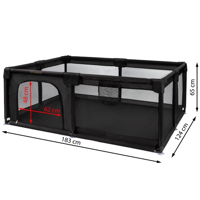 Tarc joaca Kidwell Fanko Negru 120x180 - Siguranta maxima