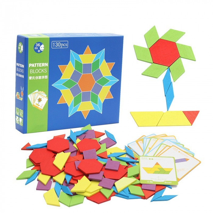 Puzzle Tangram 130 Piese Lemn Krista
