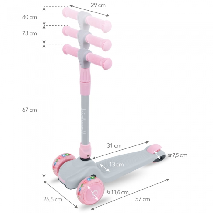 Trotineta Kidwell Jax Pliabilă 3 Roți LED