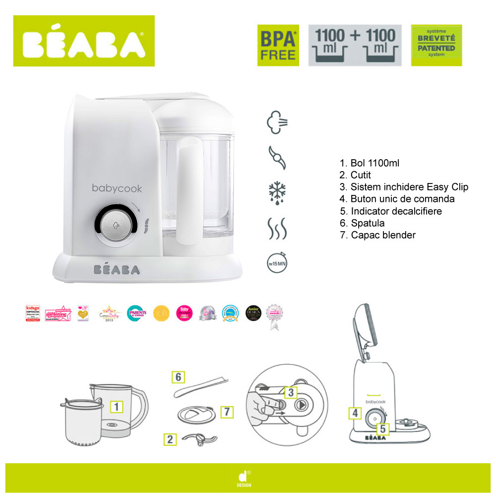 Beaba Babycook Solo White Silver | Robot Gătit - imagine 11