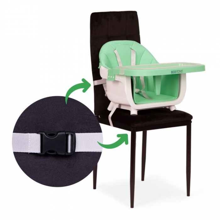 Scaun masă 2-in-1 Ecotoys Verde multifuncțional - imagine 7