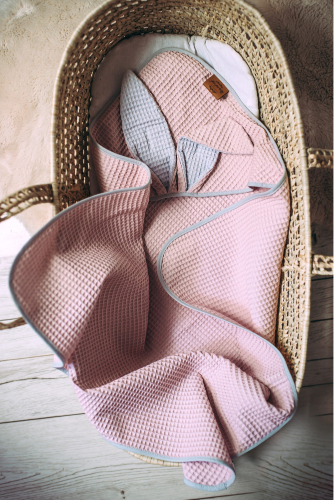 Prosop Iepuras Floo for Baby Roz, Bumbac Waffle - imagine 4