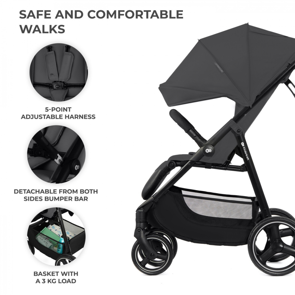 Carucior Kinderkraft Trig 3 - Mai spațios și confortabil - imagine 3