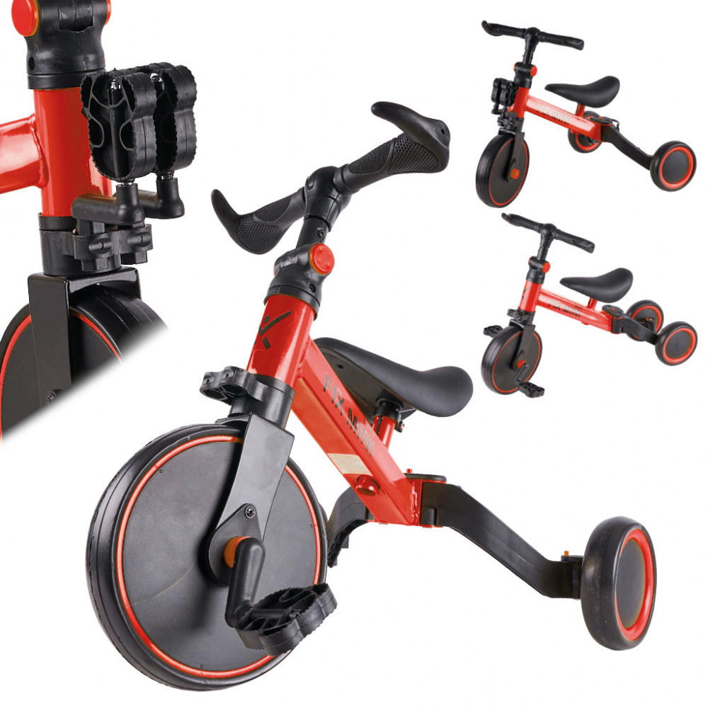 Tricicleta Ikonka Trike Fix Red 3 in 1, Reglabila - imagine 2
