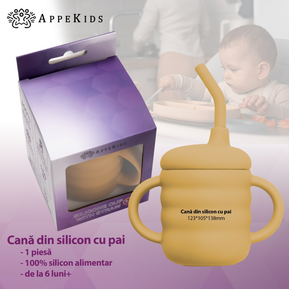 Cana Silicon cu Pai AppeKids Honey