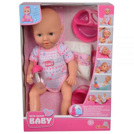 Păpușă Simba New Born Baby 38 cm, Interactivă cu Accesorii - imagine 10