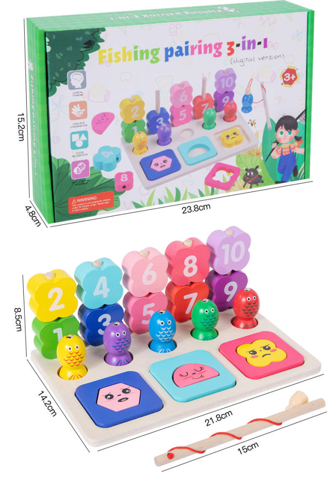 Joc Educativ 3 in 1 Lemn Amacs | +3ani