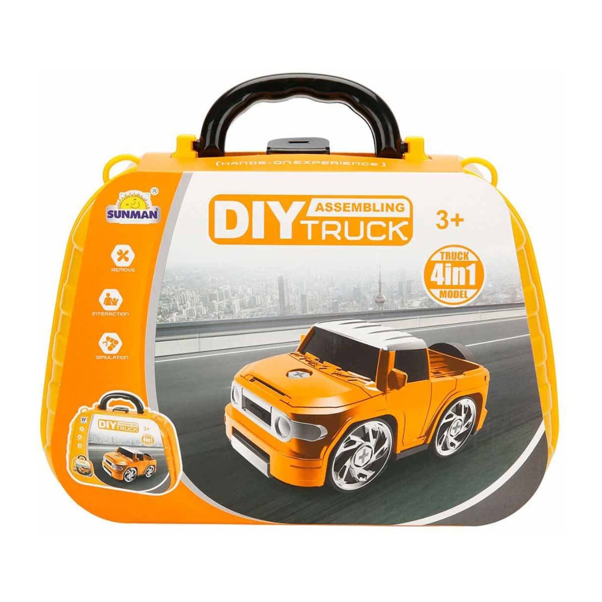 Set Constructie Masini 4in1 Sunman Galben