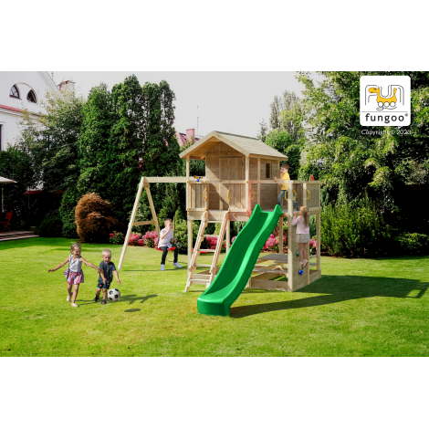 Fungoo Moonlight - Complex Joaca Lemn cu Casa si Leagane - imagine 2