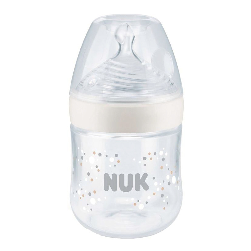 Biberon Nuk Nature Sense PP 150 ml, Alb, 0-6 luni - imagine 2